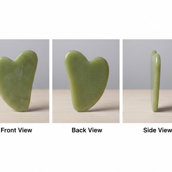 Source Unknown Other - Green Heart-Shaped Gua Sha Tool